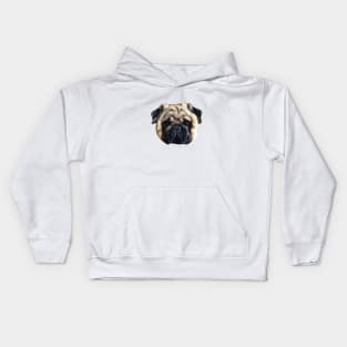 Pug Squishy Cute Dog Face Kids Hoodie